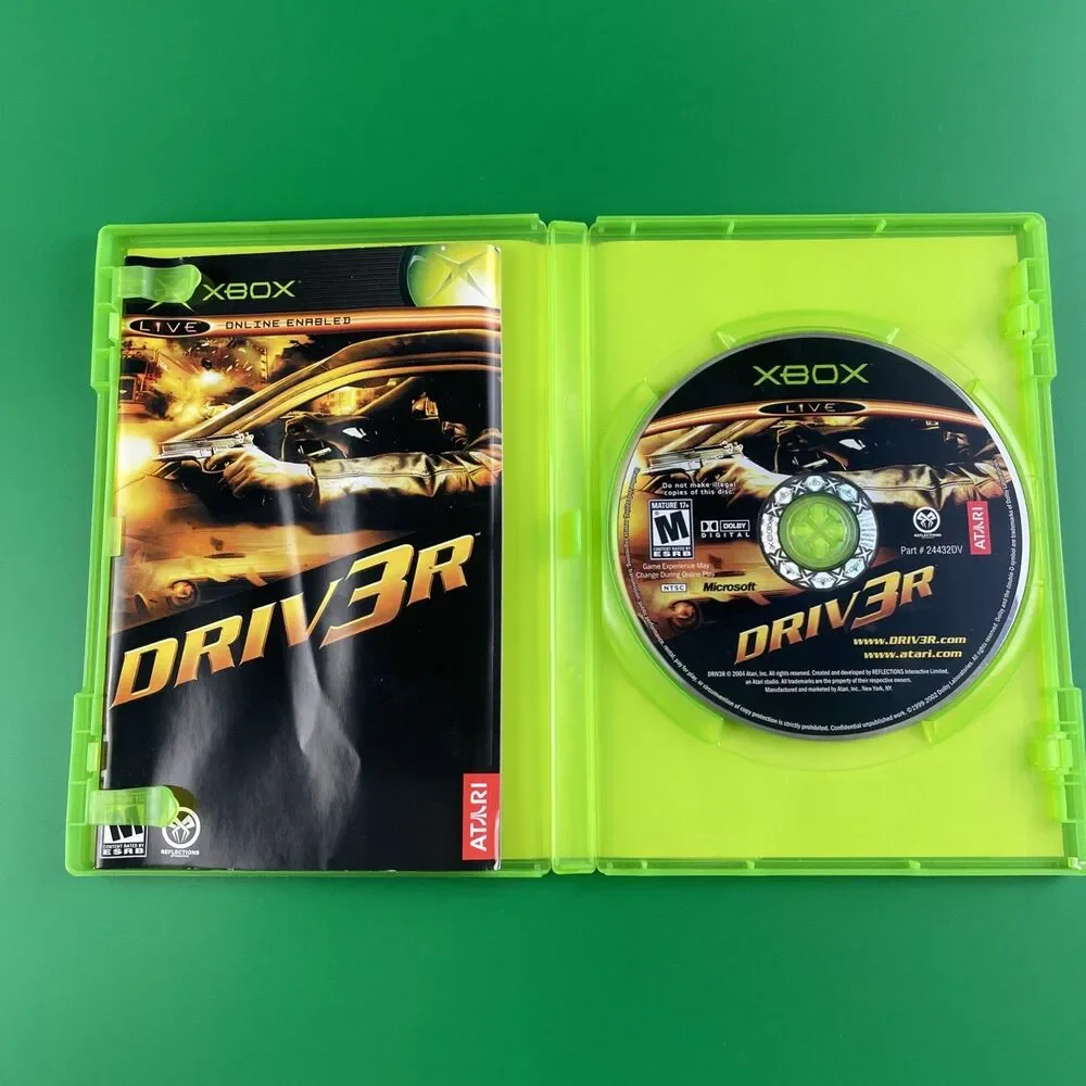 Driv3r (Driver 3) (Microsoft Xbox, 2004) Complete CIB Atari Car Racing Action